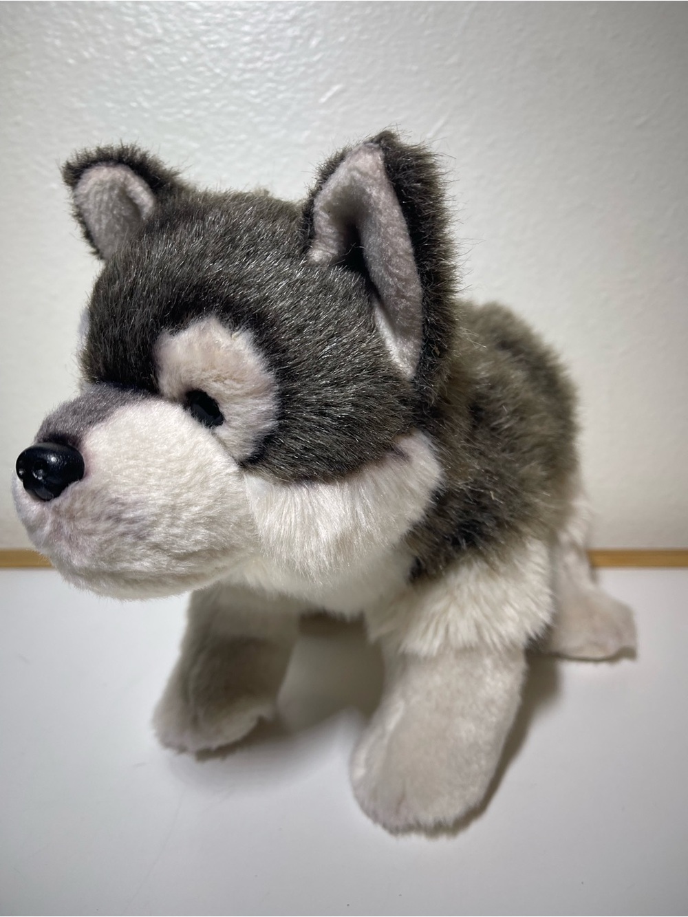 Wolf DEMDACO Nat and Jules Standing Large Realistic Plush Stuffed Animal Grey